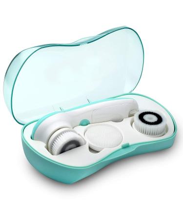 Waterproof Face Spin Brush Set with 3 Brush Heads Complete Facial Exfoliating Spa System for Gentle Cleansing and Deep Scrubbing