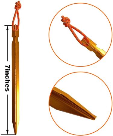 12 Pack 7075 Aluminum Tent Stakes - Lightweight & Heavy Duty Camping Pegs in Apricot Orange - Includes Ground Metal Spikes - Camping Accessories - One Size - Buy Online on GoSupps.com