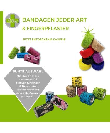 Lisacare Adhesive Bandage for Pets & Horses - Self-Adhesive Cohesive Elastic - 2 Rolls (5cm Wide) - Karo Gr n - Huge Color & Motif Selection - Buy Online on GoSupps.com