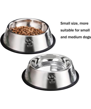 Stainless Steel Dog Bowls with Rubber Bases | Pet Feeder Bowls - Small, Medium, Large Sizes | 19.6oz Capacity - Buy Online on GoSupps.com