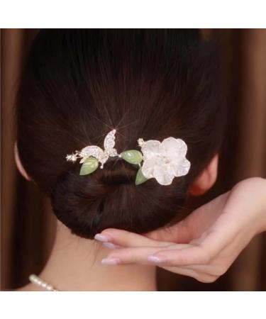 Ins Style Crystal Hair Bun Maker for Elegant French Twist Hairstyle - Double Butterflies Hair Accessories - Buy Online on GoSupps.com