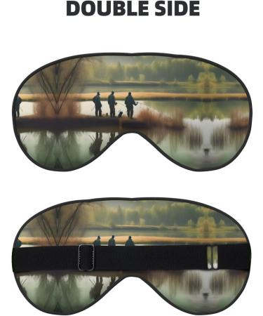 Fishing Lake Fishermen Print Unisex Sleep Mask - Double-Sided Eye Mask for Sound Sleep & Skin Care | International Shipping - Buy Online on GoSupps.com