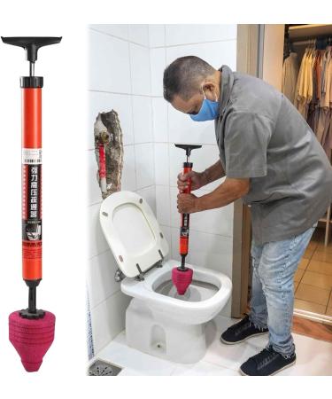Toilet Unclog High Pressure Toilet Unblock Shot Sealing Pipelines Pipe Strong P1O1 Dredging Toile Plug Resilience Plunger (pink) - Buy Online on GoSupps.com