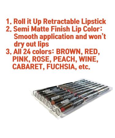 24 Colors Nabi Semi Matte Lipstick Set - Smooth Long Lasting & Moisturizing | International Shipping Available - Buy Online on GoSupps.com