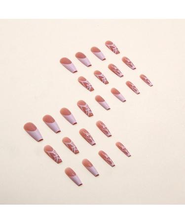 Justotry 24-Piece Pink Flame Coffin Nails - Press-On Ballerina Art Nails with Glue for Women - Buy Online on GoSupps.com