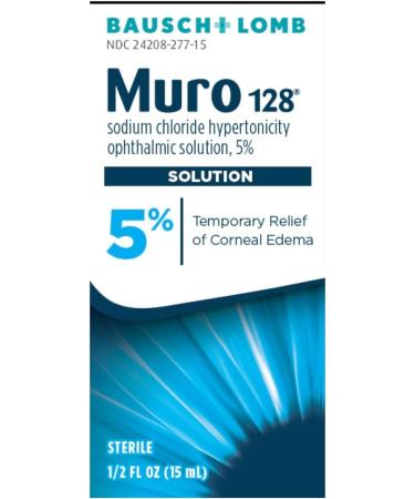 Muro 128 5% Sodium Chloride Hypertonicity Ophthalmic Solution from Bausch + Lomb 0.5 Fl Oz (15 mL) - 3 Pack - Buy Online on GoSupps.com