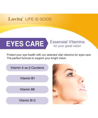 Lovita Eyes Care, Eye Vitamins with Clinically Proven FloraGLO Lutein, Black Currant & Eyebright, Supports Eye Strain, Dry Eye and Vision Health, 60 Vegetarian Capsules 1 Count (Pack of 60) - Buy Online on GoSupps.com