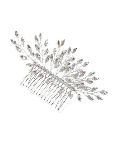 Didiseaon Hair Comb Hair Clips for Women Leaves Headpiece Wedding Headpiece for Bride Wedding Hairpin Rhinestone Headpiece Slide Combs Miss Rhinestones Pearl Rhinestone Hair