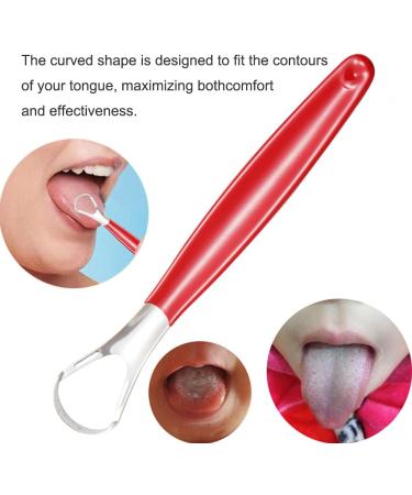 Stainless Steel Tongue Scraper for Adults & Children | Reduce Bad Breath & Coating | Metal Tongue Cleaner Brush Set for Fresh Breath - Buy Online on GoSupps.com