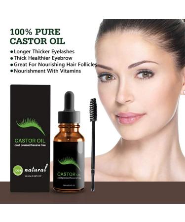 SENRN 1Bottle Organic Castor Oil Lash Growth Serum Hair Treatment Lash Booster Eyebrow Enhancing Serum Stimulate For Eyelashes Eyebrows Hair Growth10ml034floz - Buy Online on GoSupps.com