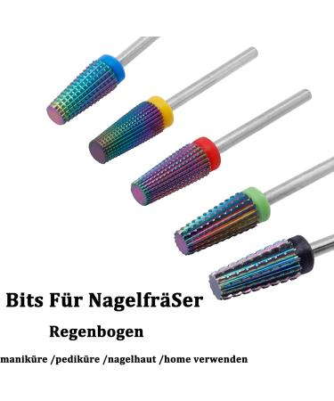 Bestgle Nail Cutter Bits 5 Pieces Tungsten Alloy Nail Cutter Grinding Heads Carbide Bits Rainbow Nail Cutter Attachments Bits Remove Gel Acrylic Cuticle Bits for Nail Cutter for Manicure Pedicure - Buy Online on GoSupps.com