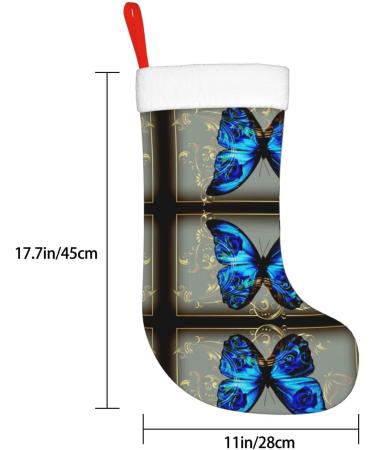 Buy Ffexs Merry Christmas Velvet Socks - Blue Butterfly Design | One Size Holiday Gift - Buy Online on GoSupps.com