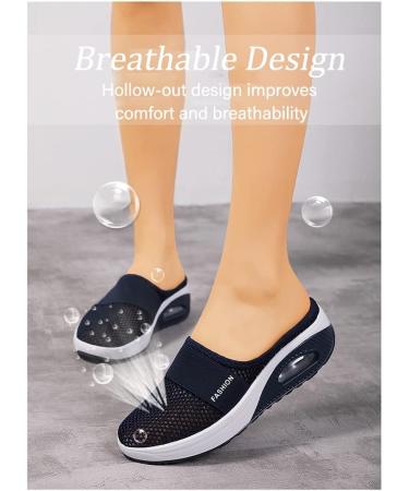 Orthopedic Air Cushion Shoes for Women - Slip-On Diabetic Walking Sandals | EU 39 Dark Blue - Buy Online on GoSupps.com