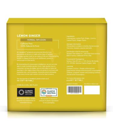 HANDPICK Lemon Ginger Tea Bags (100 Count) - 100% Pure Ingredients for Hot or Cold Brew - Lemongrass Licorice Lemon Ginger Blend - Round Herbal Tea Bags - Buy Online on GoSupps.com