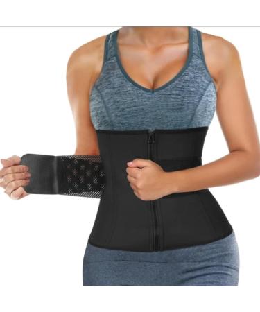 HKDYWTNB Back Brace Lumbar Support Waist Trainer Belt Tummy Control Waist Cincher Trimmer Sauna Sweat Slimming Waist Belt Medium Black - Buy Online on GoSupps.com