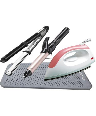 Heat-Resistant Mat Bag & Gloves for Hair Styling | 28.5cm x 14cm | Ideal for Curls & Smoothing Tools - Gray - Buy Online on GoSupps.com