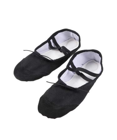 Healifty Womens Slippers Womens Black Flats Leather Ballet Canvas Shoes Ballet Full Sole Slippers Dance Shoes Yoga Shoes for Women Dancing Practice 1 Pair Size 43 Ballet Shoes Womens Flats