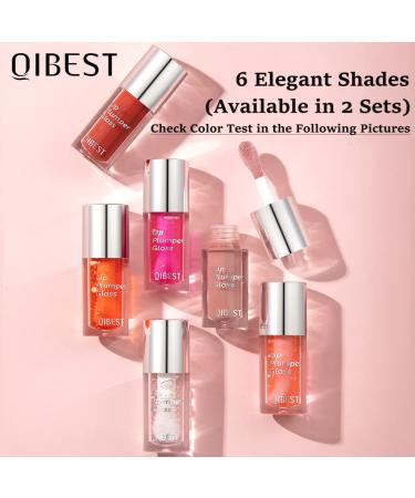 QiBest Lip Oil Hydrating Gloss Set - Cherry Blossom, Coral Pink, Cinnamon - Buy Online on GoSupps.com