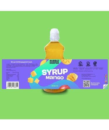 Bubble Mania Mango Syrup for Bubble Tea | 500ml - Perfect for Cocktails Ice Cream & Cakes | International Shipping Available - Buy Online on GoSupps.com