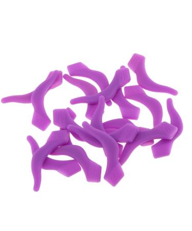 10 Pairs Silicone Glasses Ear Hook Tip Eyeglasses Grip Anti-Slip Temple Holder - Purple as described violet 45mmx9mm