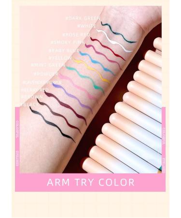 Color Eyeliner - Soft tip waterproof and quick drying 12 colors long lasting Makeup lasts forever! (9) - Buy Online on GoSupps.com