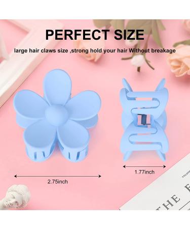 AYBLOOM 12 PCS Flower Hair Claw Clips for Women Girls - Matte Hair Jaw Clips with Strong Hold - Large Daisy Hair Accessories in Rose Red, Deep Yellow, Orange, Pink, Flesh Pink, Light - Buy Online on GoSupps.com