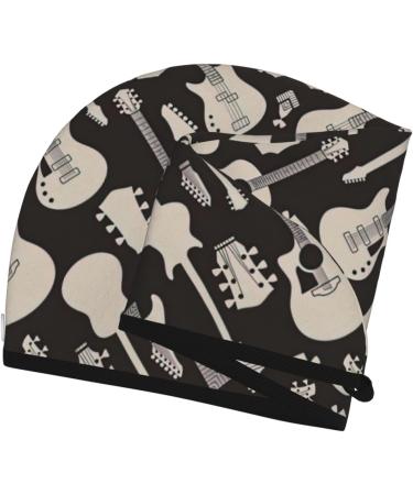 Guitar Pattern Coral Velvet Dry Hair Cap - Unisex Wet Towel Wrap for Bathroom Pool Beach & Home | Perfect Hair Drying Accessory - Buy Online on GoSupps.com