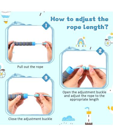 Flintronic Adjustable Jump Rope for Kids - 2 Pieces 260cm Foam Handles Blue & Purple Perfect for Fitness & Fun - Buy Online on GoSupps.com