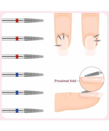Lusofie 6 Pcs Diamond Carbide Cuticle Drill Bits Set for Professional Nail Care - 3/32 Cuticle Remover and Dead Skin Cleaner Tool - Buy Online on GoSupps.com