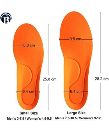 Premium Comfort Arch Support Insoles for Plantar Fasciitis | Gel Orthotic Inserts for Men & Women | Best Shock Absorption for Low Arch to Flat Feet - Size Small - Buy Online on GoSupps.com