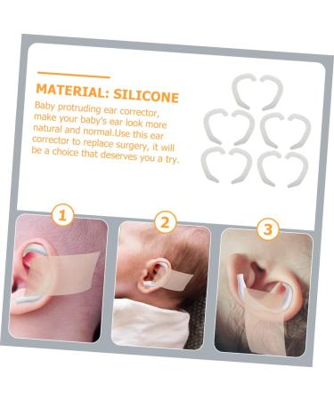 10 Pairs White Silicone Ear Correction Support Protruding Valgus Correctors - Discreet External Tape for Auricle - 4.4x3.6cm - Buy Online on GoSupps.com