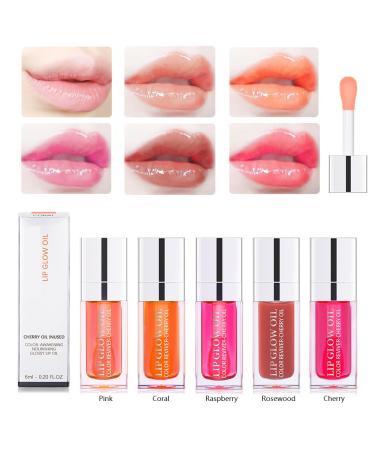 Hydrating Lip Glow Oil - Moisturizing Lip Plumper Gloss & Tinted Lip Balm in Rosewood | Best Lip Care for All-Day Hydration - Buy Online on GoSupps.com