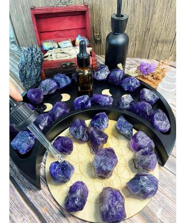 DUQGUHO Amethyst Natural Crystal Quartz Bulk Raw Rough Healing Crystal Stones Reiki Crystal Stone Tumbling Cabbing Fountain Rocks Polishing Cutting Gemstone 0.45 lbs 02 Amethyst - Buy Online on GoSupps.com