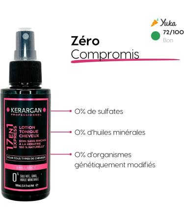 Kerargan - Keratin Tonic Lotion for Shiny and Strengthened Hair - Moisturizing Detangling Thermoprotective - Anti-Frizz and Volume - Free of Sulfates GMOs and Mineral Oils - 100ml - Buy Online on GoSupps.com