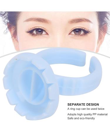 Eyelash Extension Glue Ring Cup 1.5cm / 0.6in Stable Wearing Easy To Wear Eyelash Glue Ring Cup Strong Flexibility for Professional Use(A pack of 100 blue) - Buy Online on GoSupps.com