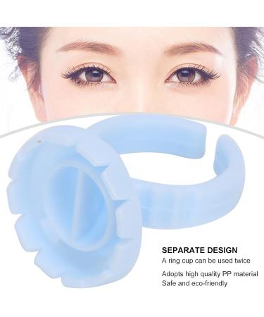 100Pcs Disposable Glue Rings for Eyelash Extensions - Blue Lash Glue Holders | Best Accessory for Eyelash Application - Buy Online on GoSupps.com
