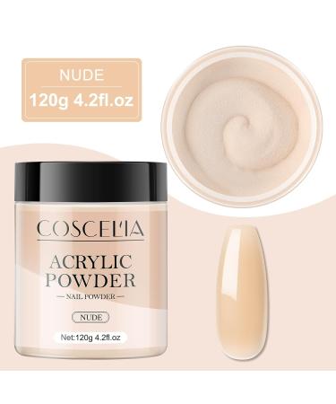 COSCELIA Acrylic Powder for Nails - Nude 120g | 3D Nail Extensions No Lamp Needed - Premium Quality Acrylic Nail Supplies - Buy Online on GoSupps.com