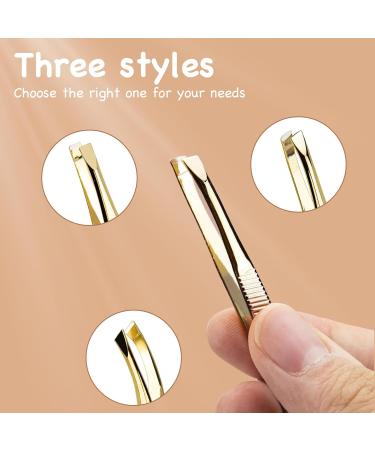 Xumann 3pc Professional Eyebrow Tweezers Set for Women - Slanted Tweezer for Facial Hair Removal - Buy Online on GoSupps.com