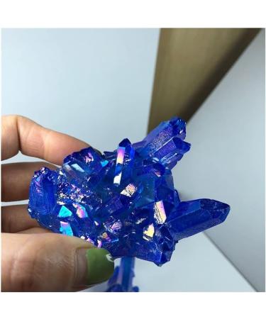 Crystal Rough Natural Crystal Rough Stone Crafts Crystal Cluster Specimen Blue Angel Aura Flower Natural Electroplating Gemstone Quartz Cluster (Size : 100-150g) - Buy Online on GoSupps.com