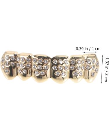 Minkissy Hip-Hop Fangs Set - Funny Golden Braces & Vampire Teeth Accessories for Halloween Party - Adult Grille & Faux Teeth - Buy Online on GoSupps.com