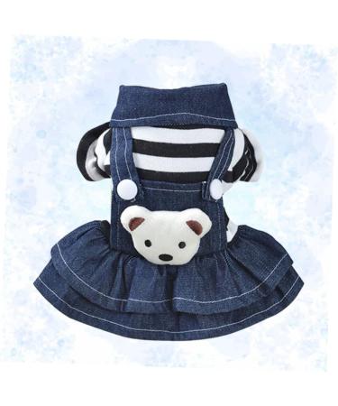 Angoily Dog Spring Dresses Dress for Summer Jeans for Girls Pet Apparel Dress with Bow Girls Nightgowns Classy Dress Summer Jeans Spring Dresses for Work Dog Dress Stripe Pet Supplies S As Shown - Buy Online on GoSupps.com