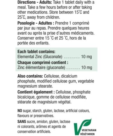 Jamieson Zinc 10mg 100 Tablets - Buy Online on GoSupps.com