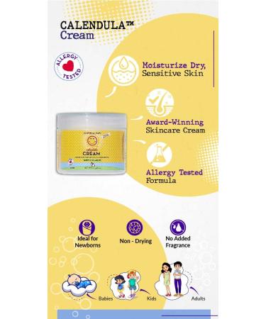 California Baby Calendula Cream 2 oz - Allergy Tested Non-Greasy Moisturizer for Dry Sensitive Skin - 100% Plant-Based (USDA Certified) - Buy Online on GoSupps.com