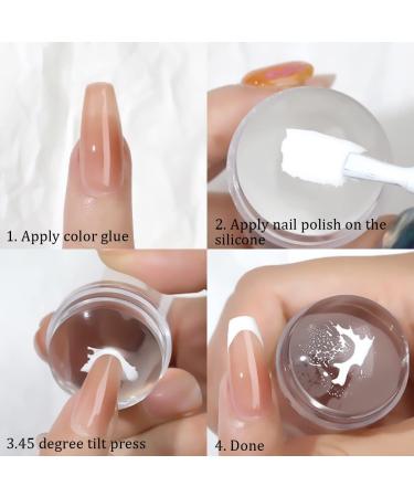 saijer Nail Art Stamper 4 PCS Silicone Nail Art Stamper With Scrapers 8 PCS Nail Art Stamping Plates Transparent Jelly Nail Stamp Manicure Tools Nail Plates Soft Stamper for DIY Nail Art Design - Buy Online on GoSupps.com
