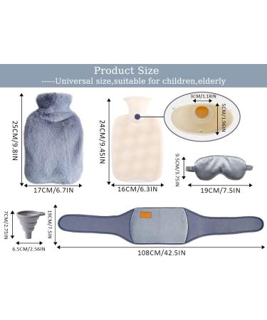 3 in 1 Hot Water Bottle Pouch | Soft Belt & Eye Mask for Pain Relief | International Shipping - Buy Online on GoSupps.com