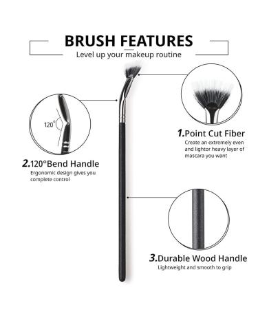 Premium 2PCS Folding Angle Mascara Brush - 6.8 Inch Synthetic Fibre Eyelash Tool for Effortless Application & Natural Lifted Effects - Buy Online on GoSupps.com
