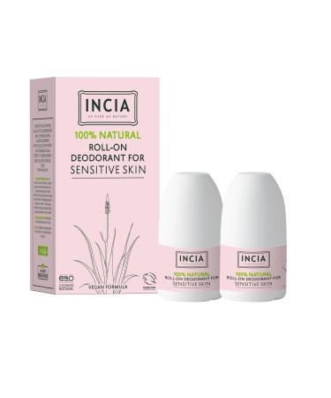 Incia Natural Deodorant | Vegan | Aluminum Free Deodorant for Men and Women | Fresh |Cruelty Free Paraben Free Natural Fragrance (Sensetive Pack of 2) Sensitive 1.76 Fl Oz (Pack of 2)