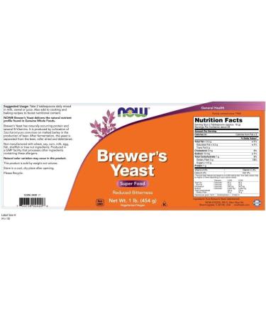 Now Foods Brewer's Yeast Superfood 1 lb - Nutritional Powerhouse for Energy & Wellness - Buy Online on GoSupps.com