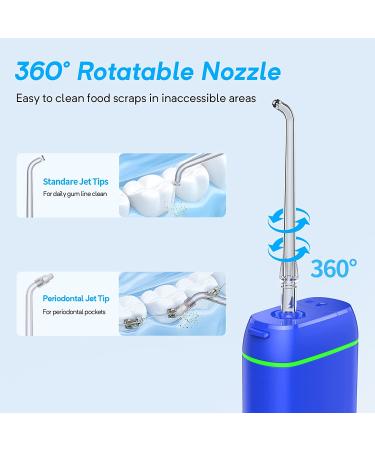 Enpuly Cordless Water Flosser | Rechargeable Dental Oral Irrigator - 4 Jet Tips, 3 Modes, IPX8 Waterproof - Mini Portable for Travel & Home (Dazzling Blue) - Buy Online on GoSupps.com