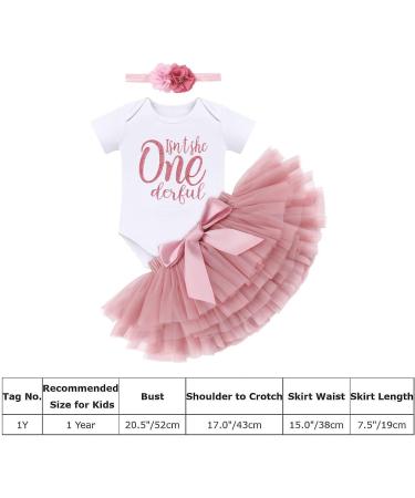 IBTOM CASTLE Cake Smash Outfit 1st Birthday Girl Rainbow Romper + Tutu Skirt + Headband 3pcs Set - Pink 1 Year - Buy Online on GoSupps.com